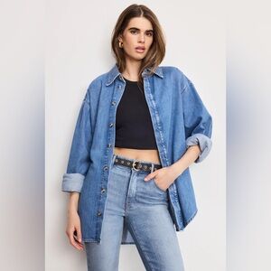 NWT Good American Oversized Denim Shirt